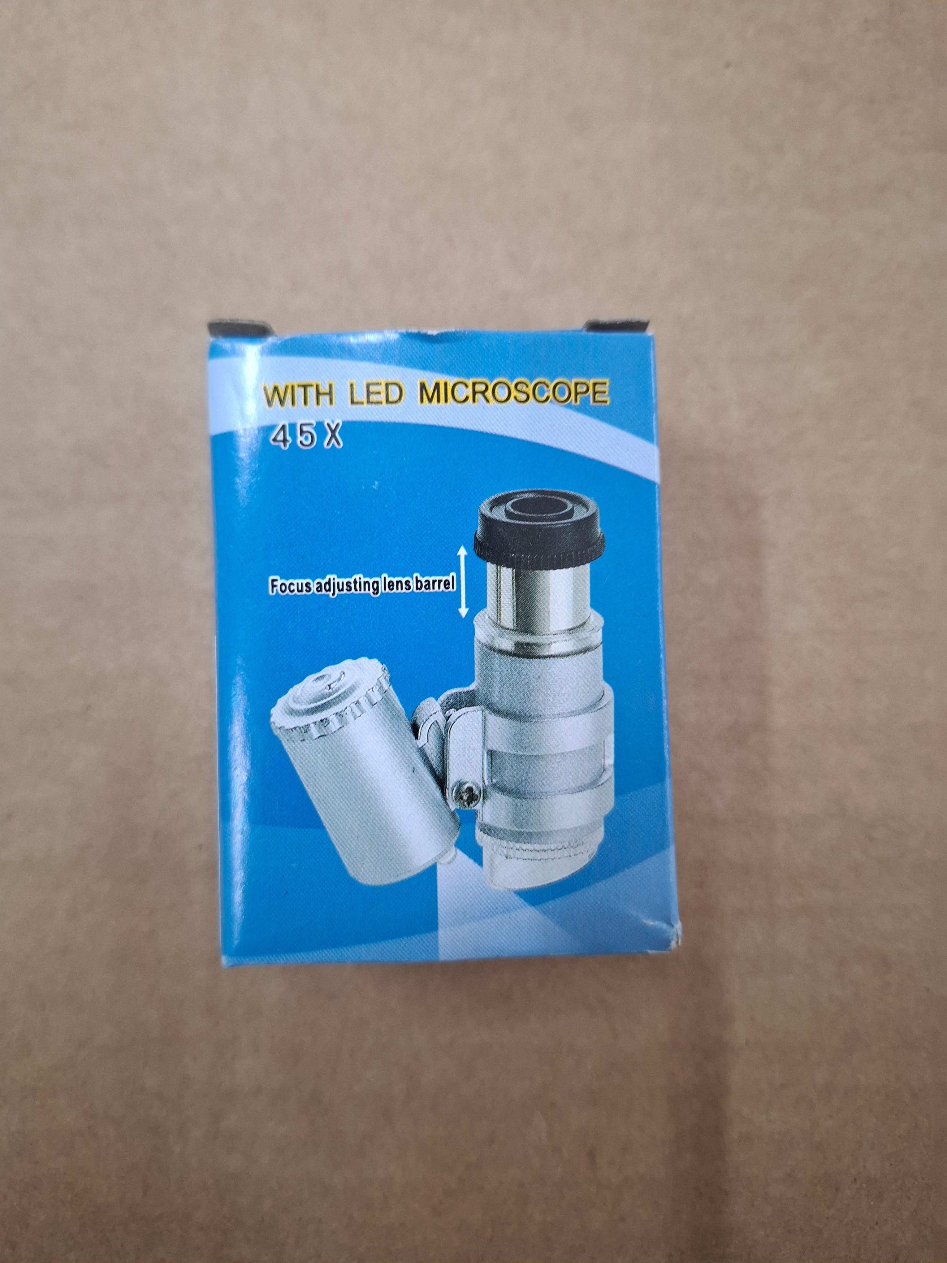Taschenmikroskop klein 45fach (mit Licht)