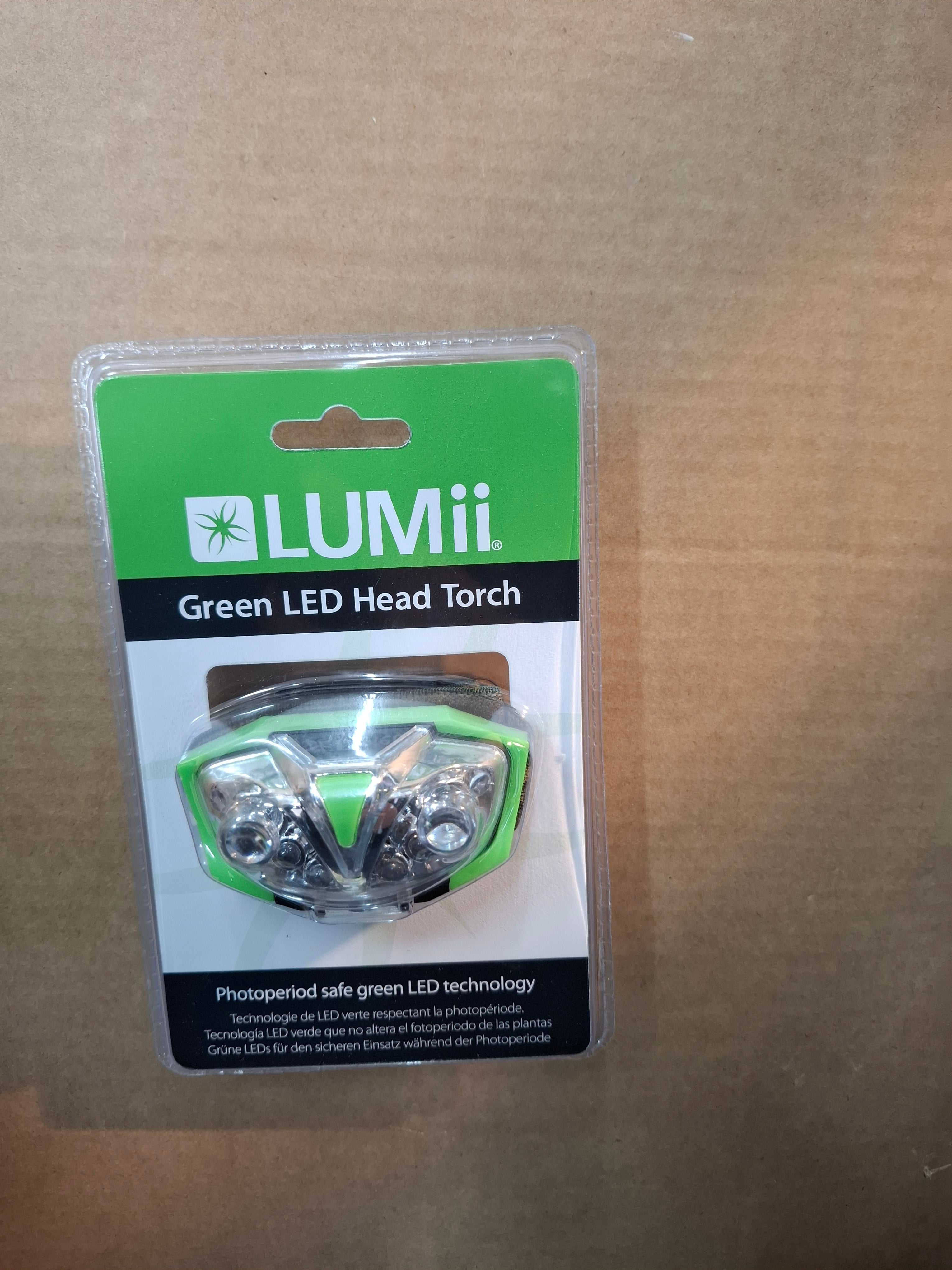 Lumii LED-Kopfleuchte grün